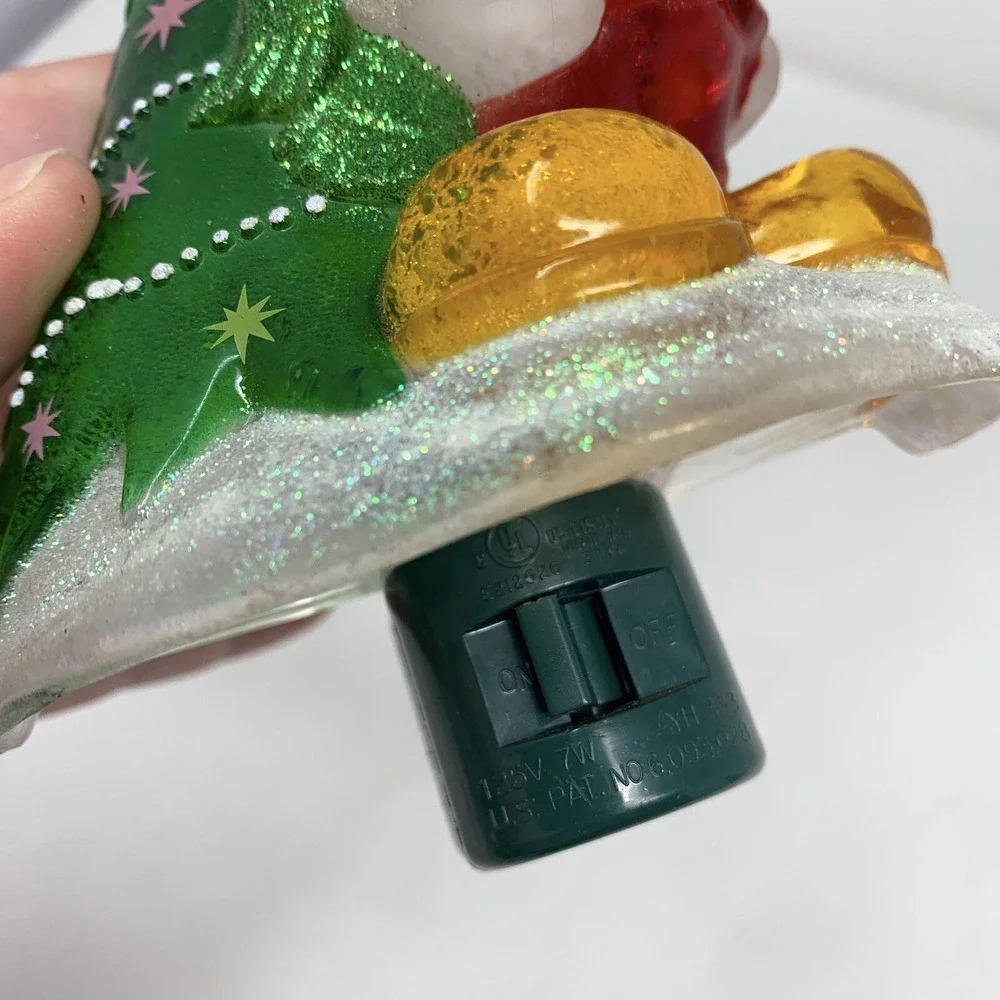 Disney's Mickey Mouse with Christmas Tree Decorative Acrylic Night Light Vintage